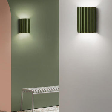 Applique Murale Contemporaine Scandinave En Résine À 2 Lumières En Demi-Colonne Pour Couloir-Lampe Veilleuse